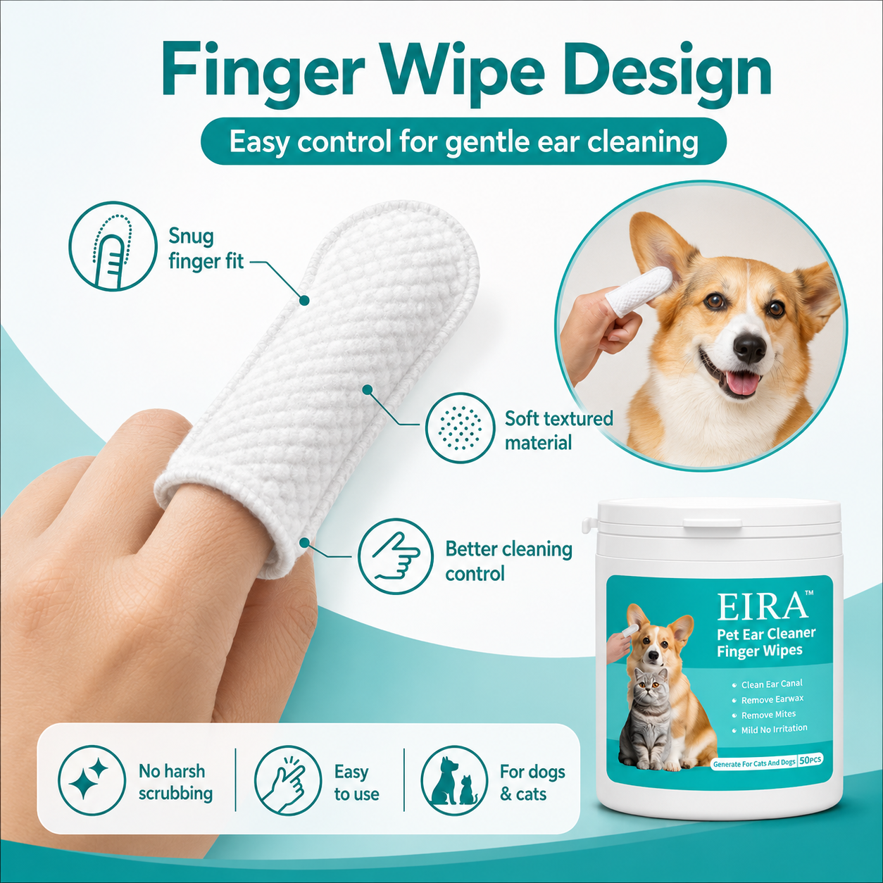 PET EAR CARE WIPES