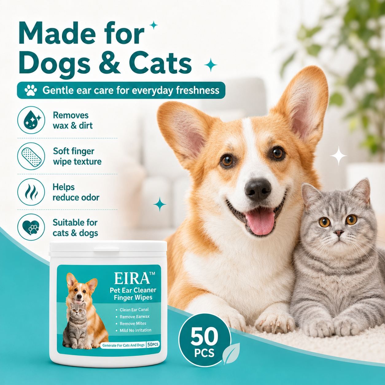 PET EAR CARE WIPES